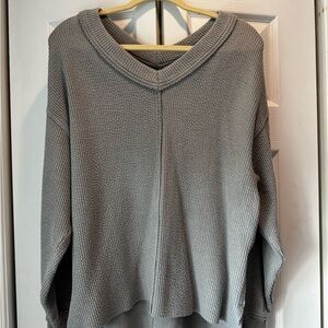 Aerie V-Neck Gray Sweater
